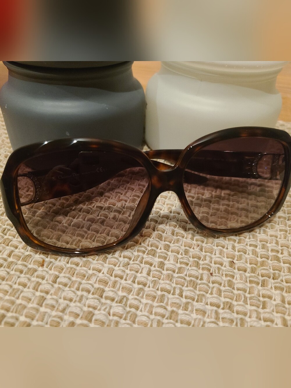 Dior Women's Oversized Tortoiseshell Sunglasses with Crystal 'D' Accent - Picture 11 of 11
